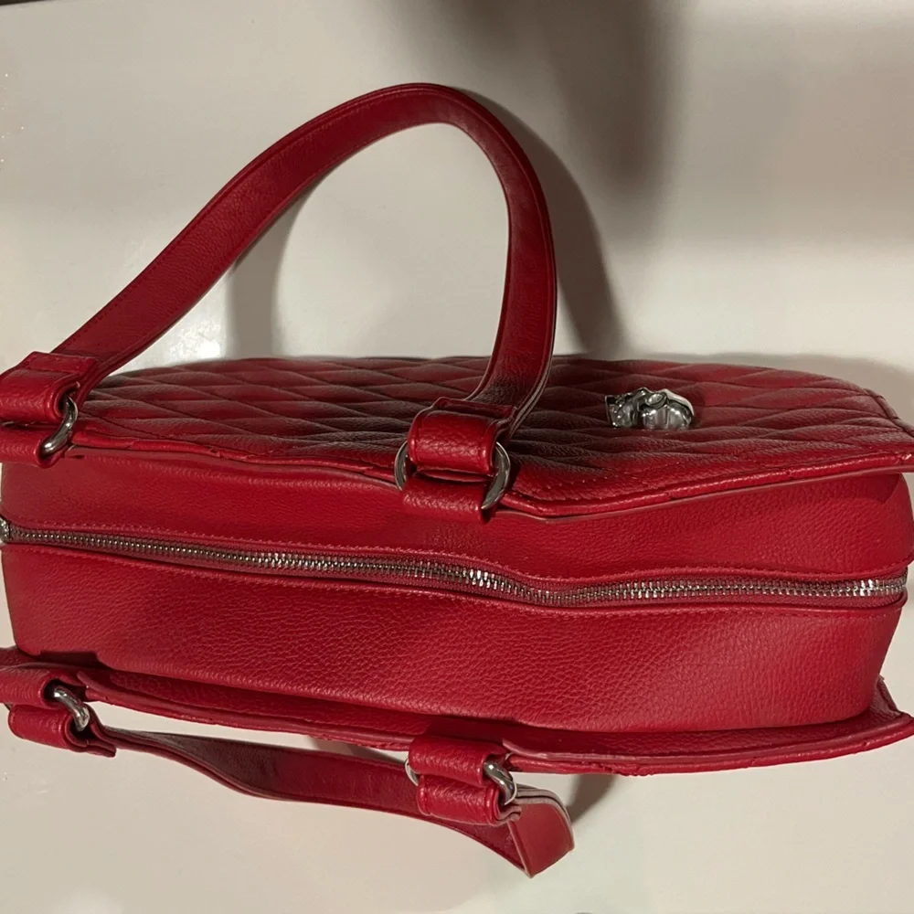 Lux De Ville Matte Red Coffin Handbag Rockabilly Skull Purse - Picture 4 of 12